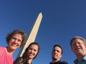 This is our family in front of the Washington Monument in Washington, DC.