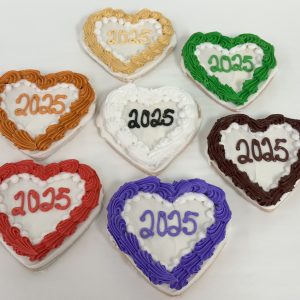 Graduation Decorated Heart Cookies Qty 6