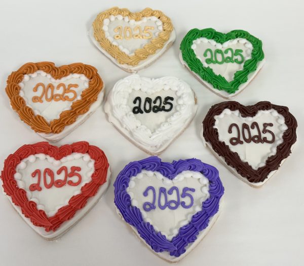 Graduation Decorated Heart Cookies Qty 6