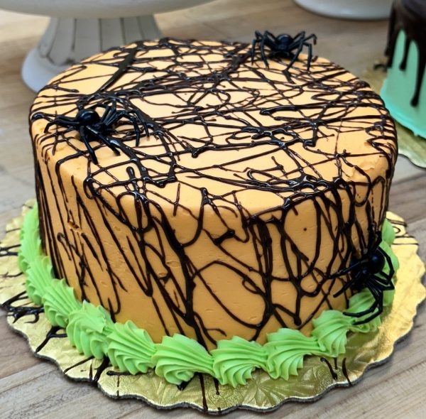 Orange Spiderweb Cake 7"