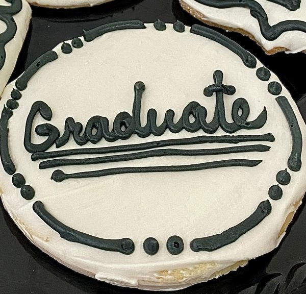 Graduation Decorated Circle "Graduate" Cookies Qty 6