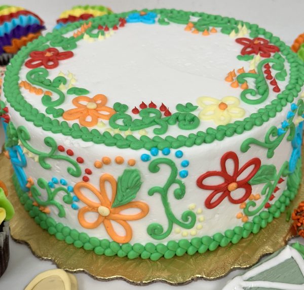 Fiesta Floral Cinco de Mayo Cake 8"