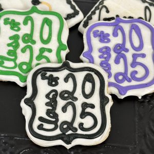 Graduation Decorated Pointed Square "Class of 2025" Cookies Qty 6