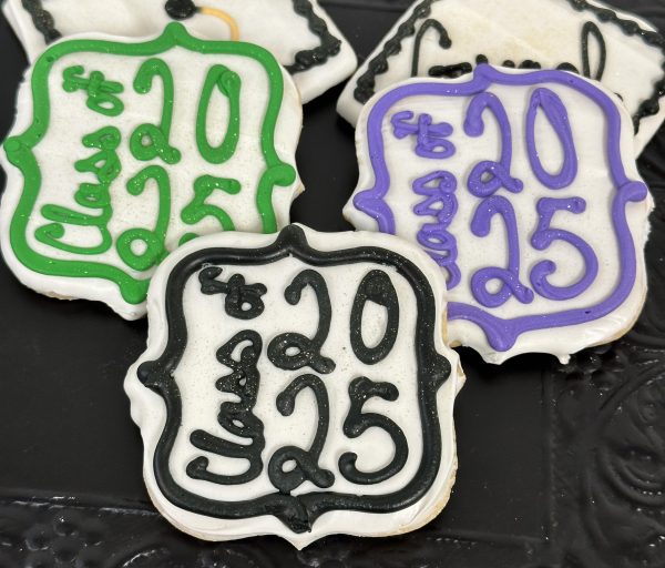 Graduation Decorated Pointed Square "Class of 2025" Cookies Qty 6